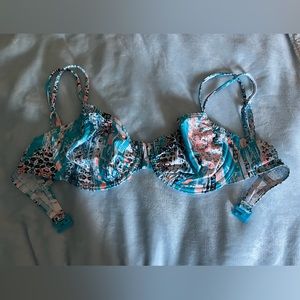 Teal Printed Underwire Bikini Top